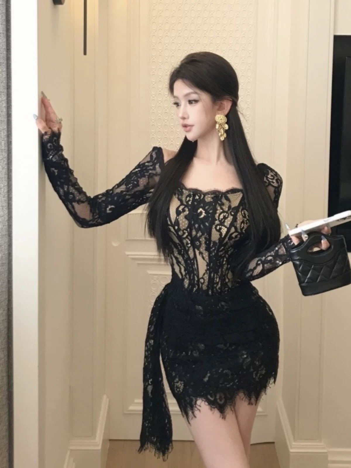 Hard to get lace dress EBC313 images